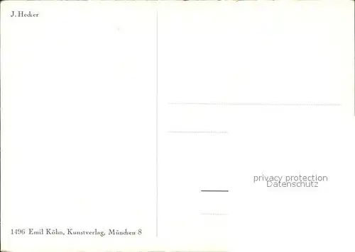 Kuenstlerkarte J. Hecker Nr. 1496 Berge Natur Emil Koehn Verlag  Kat. Kuenstlerkarte
