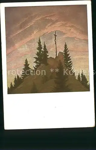 Kuenstlerkarte C.D. Friedrich Kreuz im Gebirge Nr. 541  Kat. Kuenstlerkarte