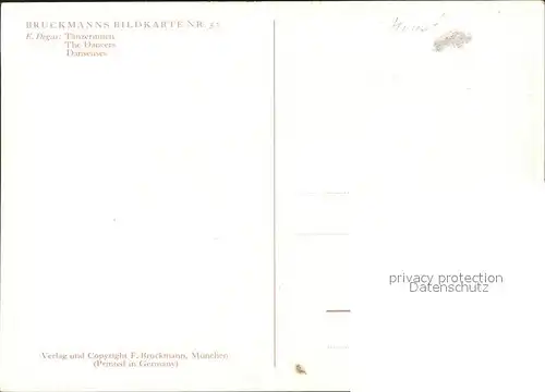 Verlag Bruckmann Nr. 53 E. Degas Taenzerinnen Ballett