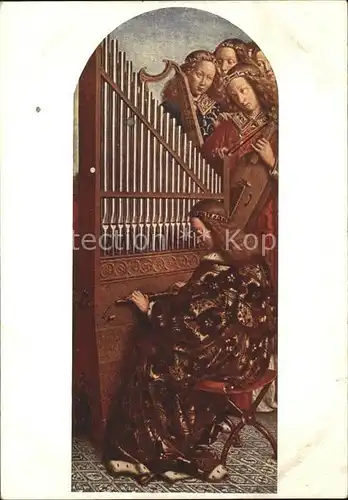 Kuenstlerkarte Van Eyck Les Anges Musiciens Geige Orgel  Kat. Kuenstlerkarte