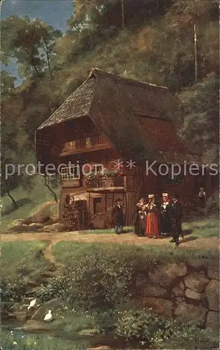Hoffmann Heinrich Schapbachtal Nr. 184 Schwarzwaldhaus Kat. Kuenstlerkarte