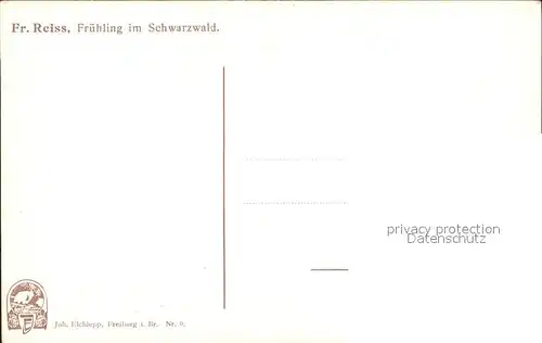 Reiss Fritz Fruehling im Schwarzwald Elchlepp Verlag Nr. 9  Kat. Schwarzwaldkuenstler