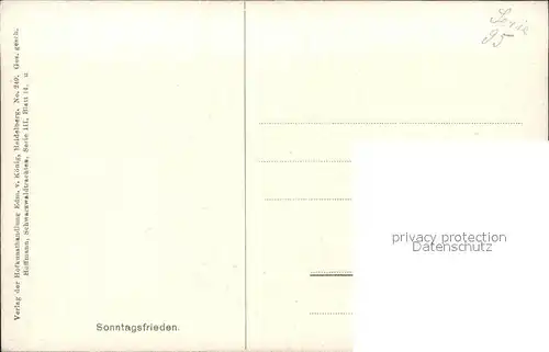 Hoffmann Heinrich Sonntagsfrieden Nr. 249 Hund Spinnrad Tracht Ofen  Kat. Kuenstlerkarte