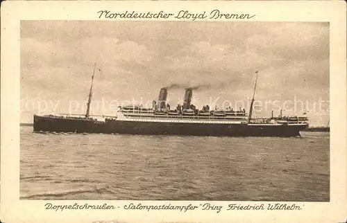 Dampfer Oceanliner Doppelschrauben Salonpostdampfer Prinz Friedrich Wilhelm Kat. Schiffe