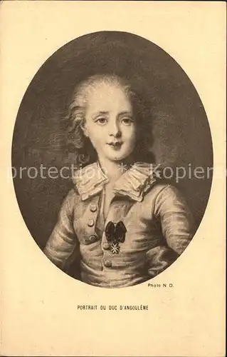 Persoenlichkeiten Portrait du Duc d Angouleme Ludwig XIX Kat. Persoenlichkeiten
