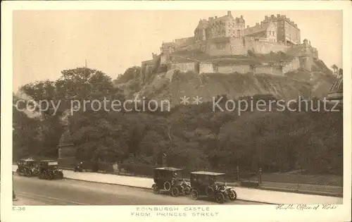 Autos Oldtimers Edinburgh Castle Princes Street Kat. Autos