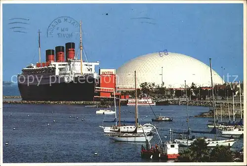 Dampfer Oceanliner Queen Mary Spruce Goose Dome Long Beach California  Kat. Schiffe