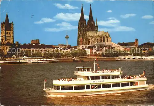 Motorschiffe Rheinland Koeln am Rhein Dom Kat. Schiffe