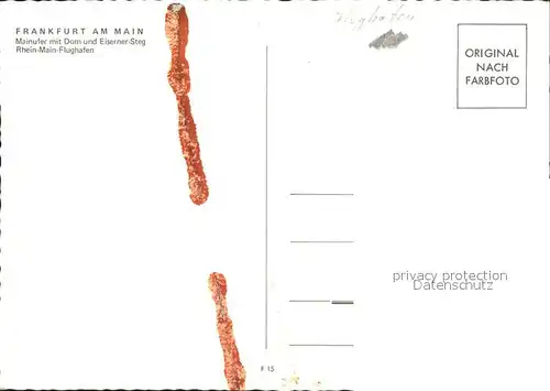 Lufthansa Rhein Main Flughafen Frankfurt am Main Eiserner Steg  Kat. Flug