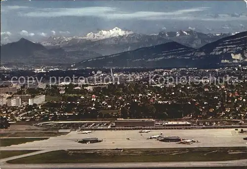 Flughafen Airport Aeroporto Geneve Cointrin Mont Blanc  Kat. Flug