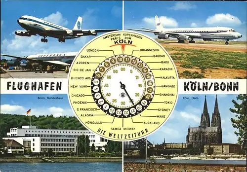 Flugzeuge Zivil Flughafen Koeln Bonn Weltzeituhr Bonn Bundeshaus  Kat. Flug