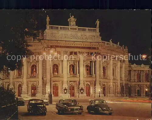 Theatergebaeude Burgtheater Wien bei Nacht Autos Kat. Gebaeude