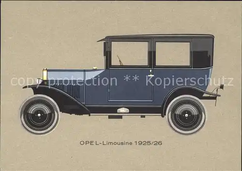 Autos Oldtimer Opel Limousine 4 14 PS 1925 26 Kat. Autos