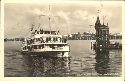 Dampfer Binnenschifffahrt Konstanz am Bodensee Hafeneinfahrt Kat. Schiffe