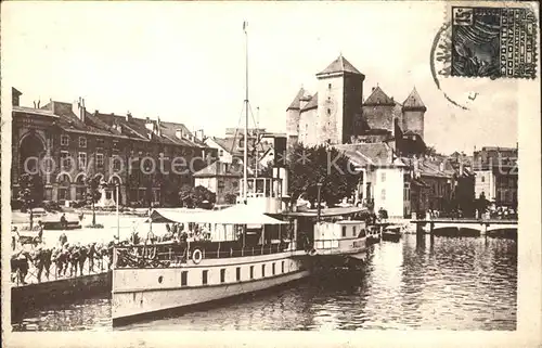 Dampfer Seitenrad Annecy Port et le Chateau Kat. Schiffe