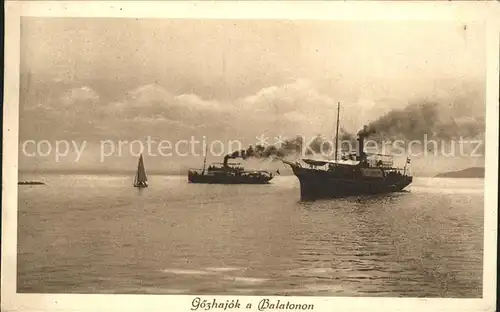 Dampfer Binnenschifffahrt Goezhajok a Balatonon Kat. Schiffe