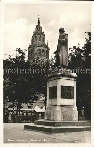 Gutenberg Johannes Buchdruck Denkmal Dom Mainz / Druckereigewerbe /