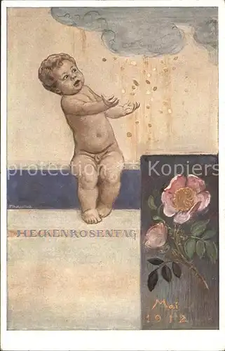 Kaulbach F. A. Heckenrosentag Heckenrose Muenchen Mai 1912  Kat. Kuenstlerkarte