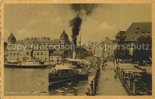 Dampfer Seitenrad Konstanz am Bodensee Hafen Kat. Schiffe