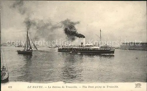 Dampfer Binnenschifffahrt Le Havre Bateau de Trouville Kat. Schiffe