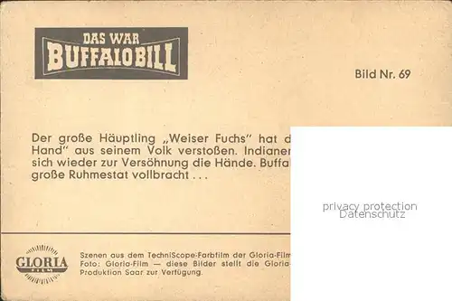 Kino Film Das war Buffalo Bill Haeuptling Weiser Fuchs Versoehnung Bild Nr. 69