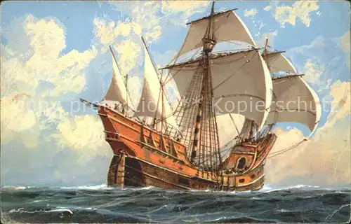 Segelschiffe Vaisseau Debut du XVI Siecle Kuenstlerkarte G. Fouille Kat. Schiffe