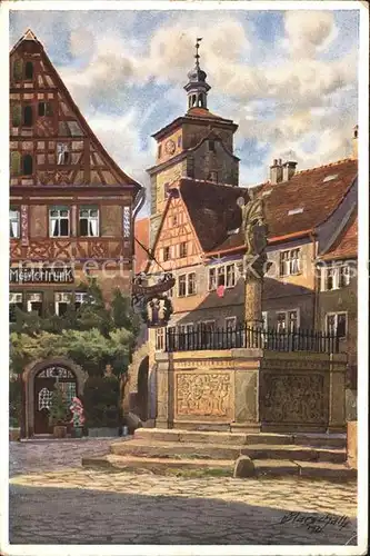 Marschall Vinzenz Rothenburg ob der Tauber Am Meistertrunk Nr. 906 Kat. Kuenstlerkarte