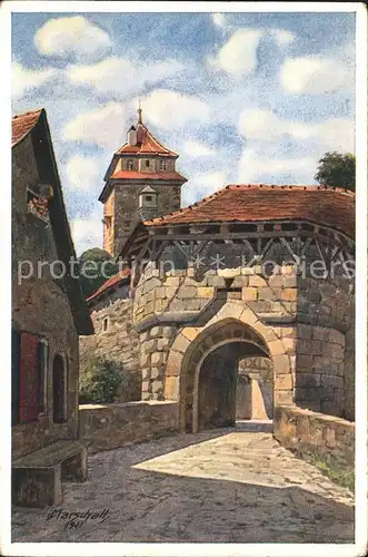 Marschall Vinzenz Rothenburg ob der Tauber Spitaltor Nr. 909 Kat. Kuenstlerkarte