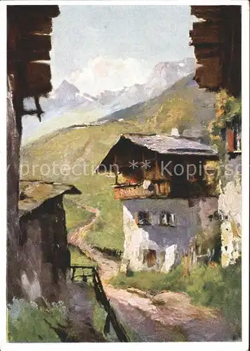 Kuenstlerkarte Fritz Mueller Schwaben Bergsommer in Tirol Nr. 1210 Korn Verlag  Kat. Kuenstlerkarte