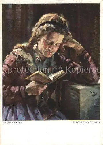 Riss Thomas Tiroler Maedchen Nr. 20 1465 Korn Verlag  Kat. Kuenstlerkarte