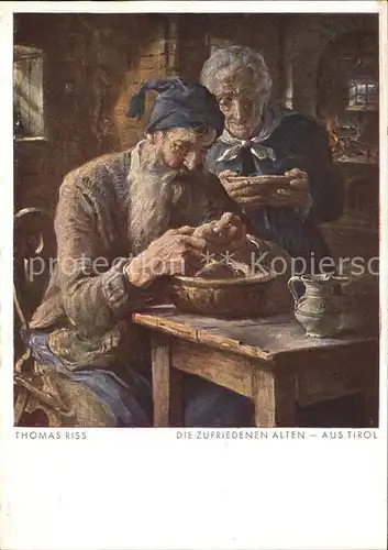 Riss Thomas Die zufriedenen Alten aus Tirol Nr. 20 1440 Korn Verlag Kat. Kuenstlerkarte