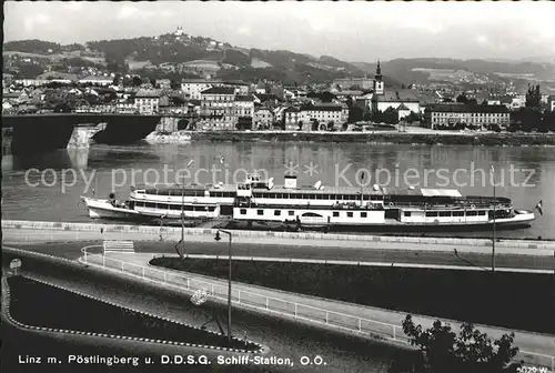 Dampfer Seitenrad Stadt Passau Linz Poestlingberg D.D.S.G.  Kat. Schiffe