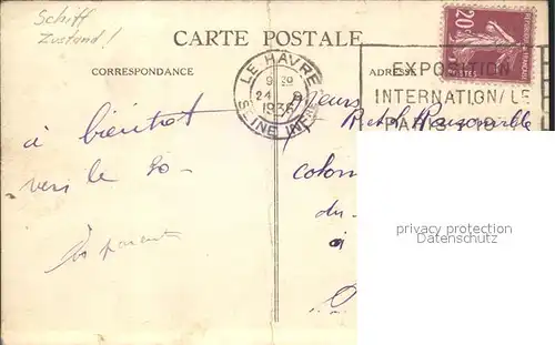 Dampfer Oceanliner Paquebot Ile de France Le Havre  Kat. Schiffe