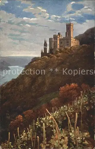 Hoffmann Heinrich Schloss Stolzenfels Heidelberg Nr. 9 Kat. Kuenstlerkarte