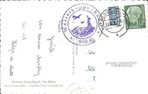 Segelflug Rhoen Wasserkuppe Kat. Flug