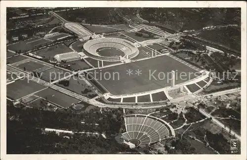 Stadion Reichssportfeld Fliegeraufnahme Dietrich Eckardt Buehne Olympia Postkarte Nr. 14 Kat. Sport