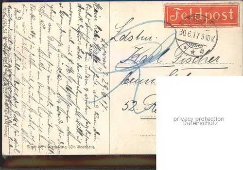 Hoffmann Heinrich Nach dem Kirchgang St. Georgen Nr. 176  Kat. Kuenstlerkarte