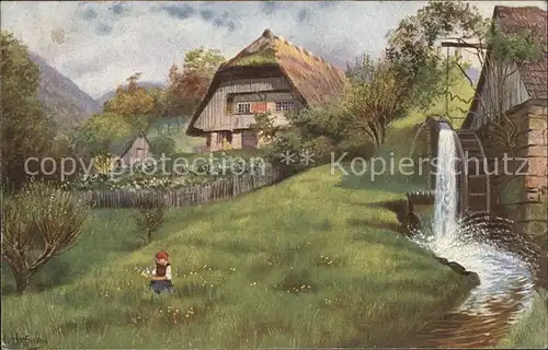 Hoffmann Heinrich Im Muehlengrund Nr. 226 Wassermuehle Kat. Kuenstlerkarte