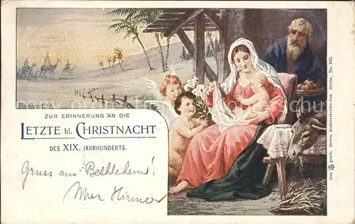Kuenstlerkarte Plockhorst Heilige Familie Engel Esel Litho  Kat. Kuenstlerkarte