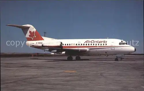 Flugzeuge Zivil Air Canada Connector Air Ontario Fokker F28 1000 C FONG c n 11070 Kat. Flug