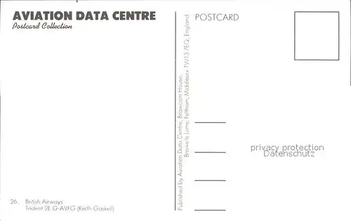Flugzeuge Zivil British Airways Trident 2E G AVFG  Kat. Flug