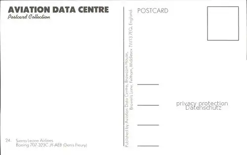 Flugzeuge Zivil Sierra Leone Airlines Boeing 707 323C JY AEB  Kat. Flug