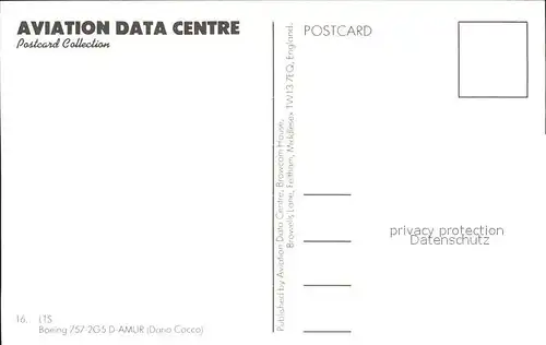 Flugzeuge Zivil LTS Boeing 757 2G5 D AMUR Kat. Flug