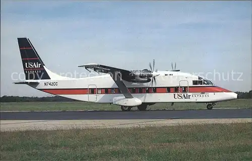Flugzeuge Zivil USAir Express CCAir Shorts 360 300 N742CC MSN SH. 3742 Kat. Flug