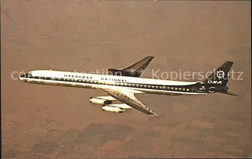 Flugzeuge Zivil ONA Overseas National Airways McDonnell Douglas DC 8 63CF N863F c n 46001 Kat. Flug