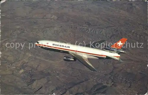 Swissair Flugzeug McDonnell Douglas DC 10 30  Kat. Flug