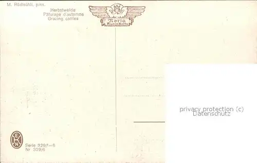 Ruedisuehli M. Herbstweide Nr. 329 6 Kat. Kuenstlerkarte