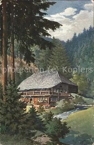 Lederle Karl Nr. 7 Schwarzwaldhaus Elchlepp Verlag Kat. Schwarzwaldkuenstler