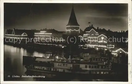 Dampfer Binnenschifffahrt Lindau Seehafen Beleuchtung  Kat. Schiffe