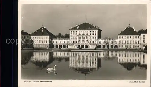 Foto Kellner Rolf Nr. 139 Muenchen Schloss Nymphenburg Schwan Kat. Fotografie